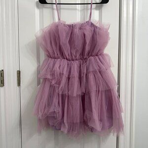 Altar'd State lavender tulle Giselle mini dress